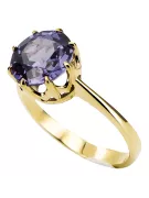 الكساندريت 14 كارت من الذهب الأصفر خاتم أسلوب فينتاج vrc157y